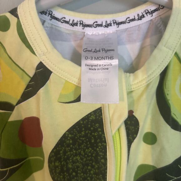 Baby 0-3 Infant Avocado NWOT Zipper Pajamas - Picture 3 of 4